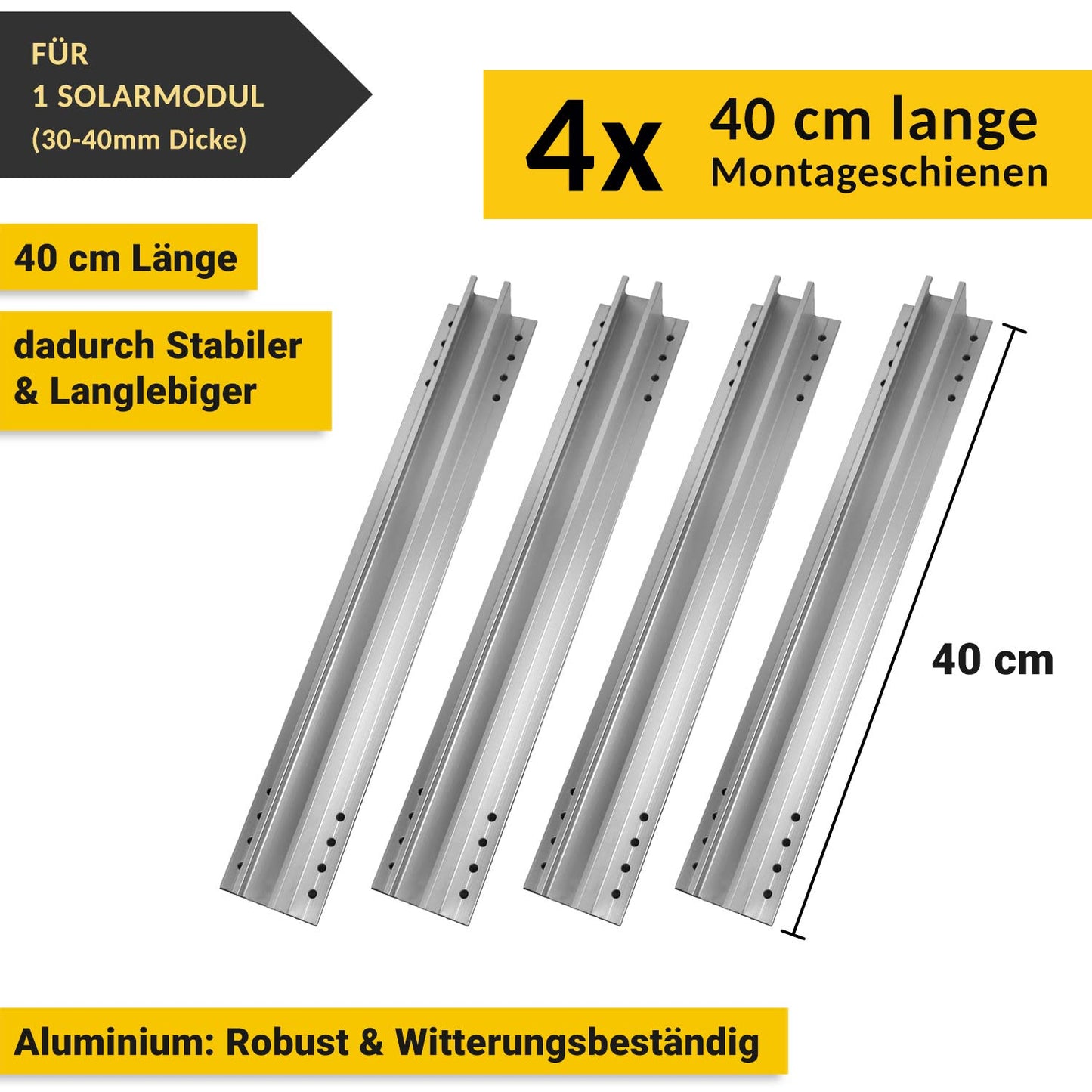 Avoltik Solar Halterung Flachdach Montageset für 1 - 4 Solarmodule von 30-40mm