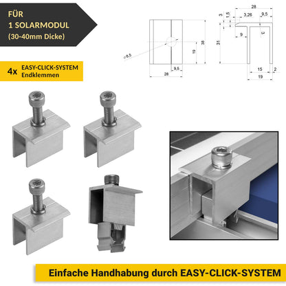 Avoltik Solar Halterung Flachdach Montageset für 1 - 4 Solarmodule von 30-40mm