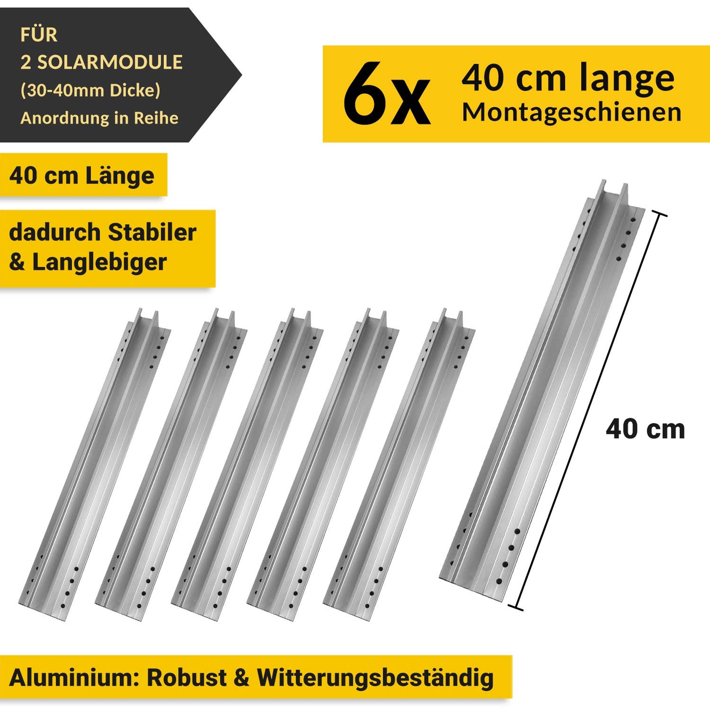Avoltik Solar Halterung Flachdach Montageset für 1 - 4 Solarmodule von 30-40mm