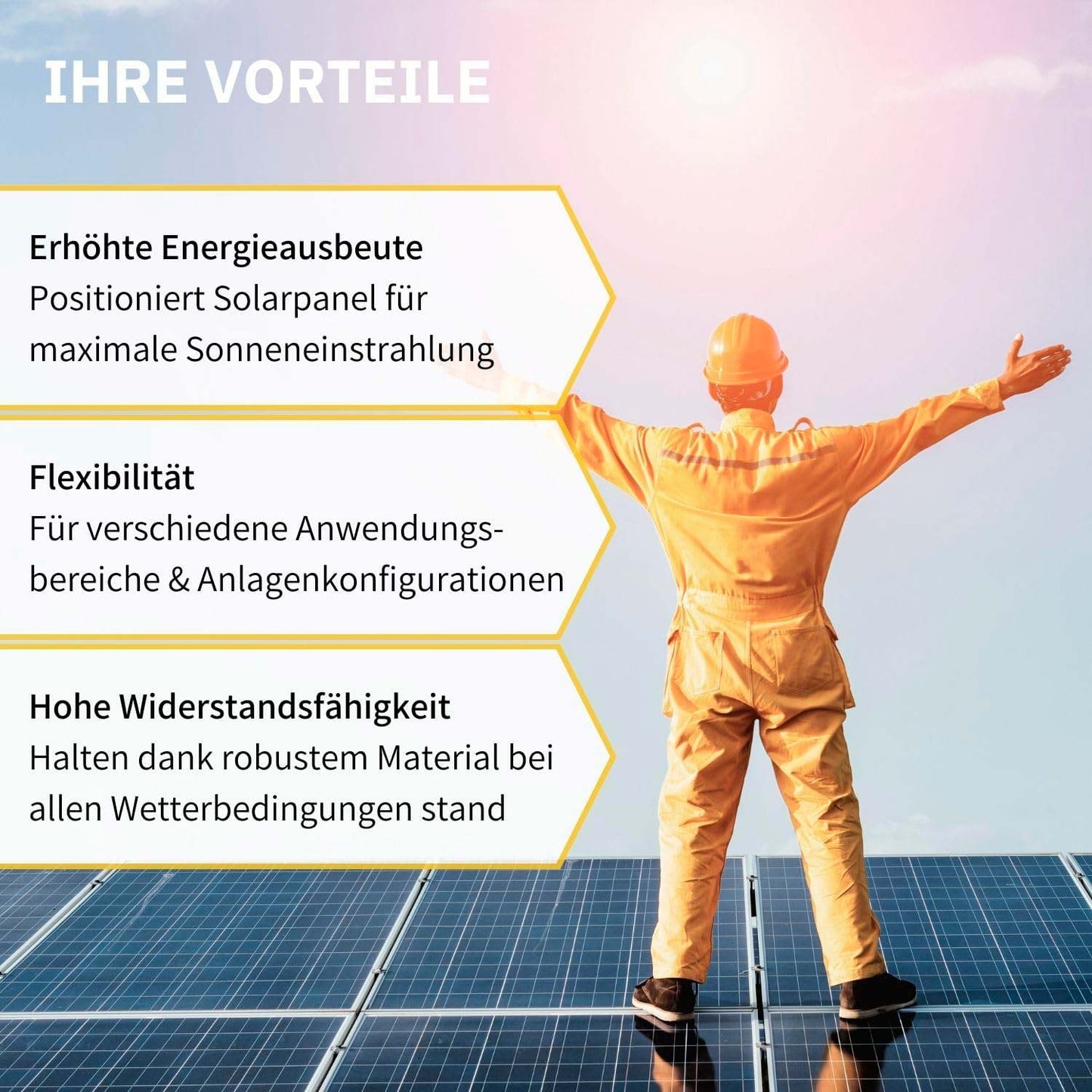 Avoltik Solar Halterung Flachdach Montageset für 1 - 4 Solarmodule von 30-40mm