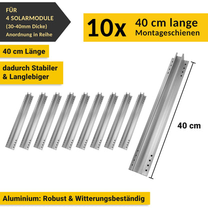 Avoltik Solar Halterung Flachdach Montageset für 1 - 4 Solarmodule von 30-40mm