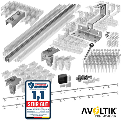 Avoltik Solar Halterung Ziegeldach Montageset für 10 Paneele 30-45mm Produktbild