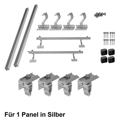 Avoltik Solar Halterung Ziegeldach Montageset für 1 Panel 30-45mm Produktbild. Endklemmen Silber