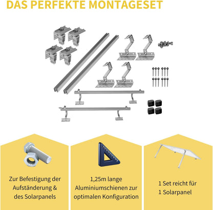 Avoltik Solar Halterung Ziegeldach Montageset für 1 Panel 30-45mm Das Perfekte Montageset, Produkthinweise