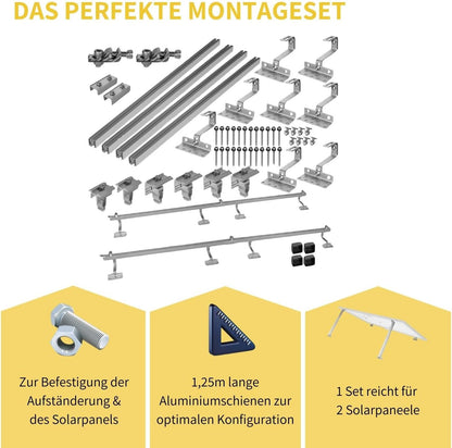 Avoltik Solar Halterung Ziegeldach Montageset für 2 Paneele 30-45mm Das Perfekte Montageset, Produkthinweise