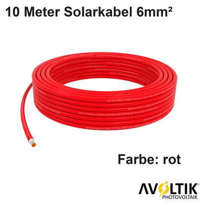 Avoltik Solarkabel 6mm² in Rot 10 Meter