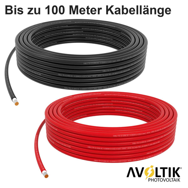 Avoltik Solarkabel  6mm² H1Z2Z2-K in Rot oder Schwarz