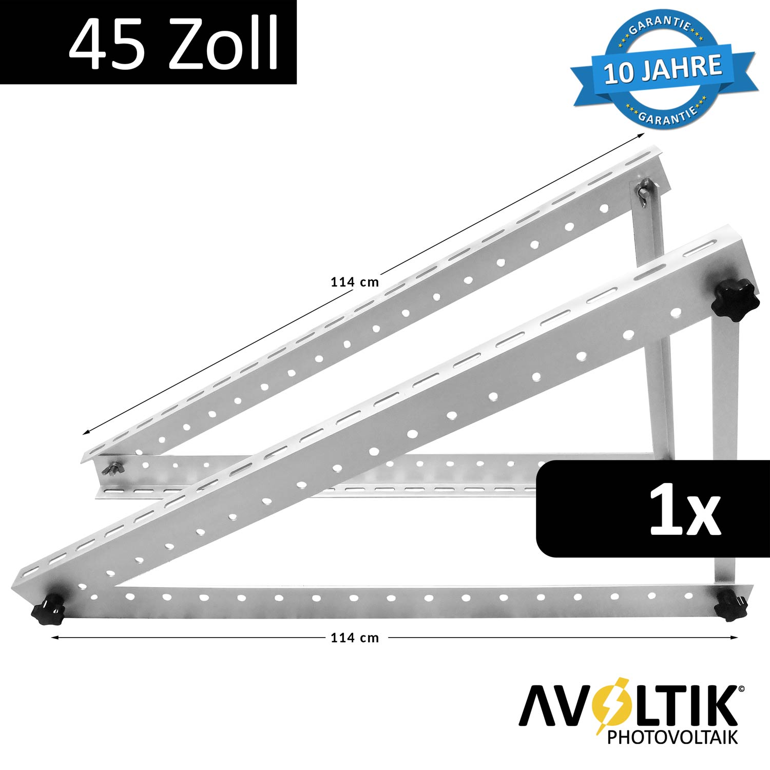 Avoltik Solarpanel-Aufsteller 45 Zoll 114 cm Silber 2 Stueck Produktbild