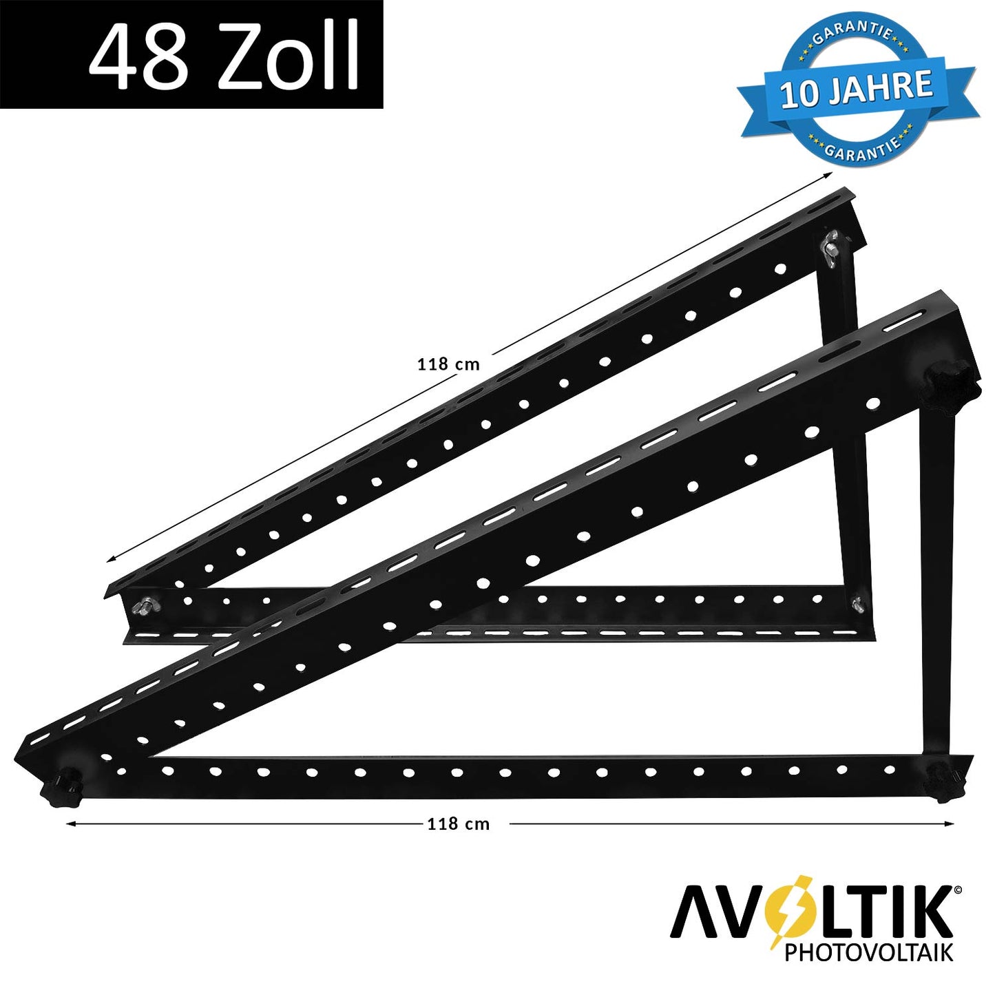 Avoltik Solarpanel-Aufsteller 48 Zoll 118 cm Schwarz Produktbild