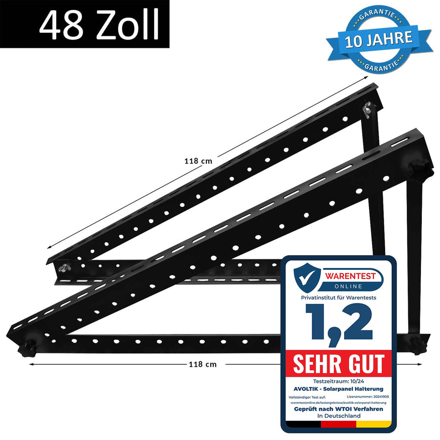 Avoltik Solarpanel-Aufsteller 48 Zoll 118 cm Schwarz