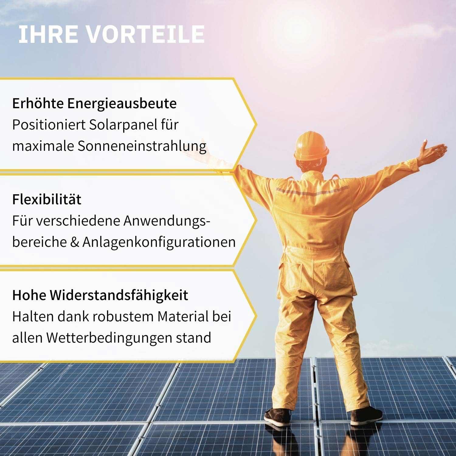 Avoltik Solarpanel ABS Halterung 55cm spoiler Solar Befestigung Montage für Wohnmobil Vorteile