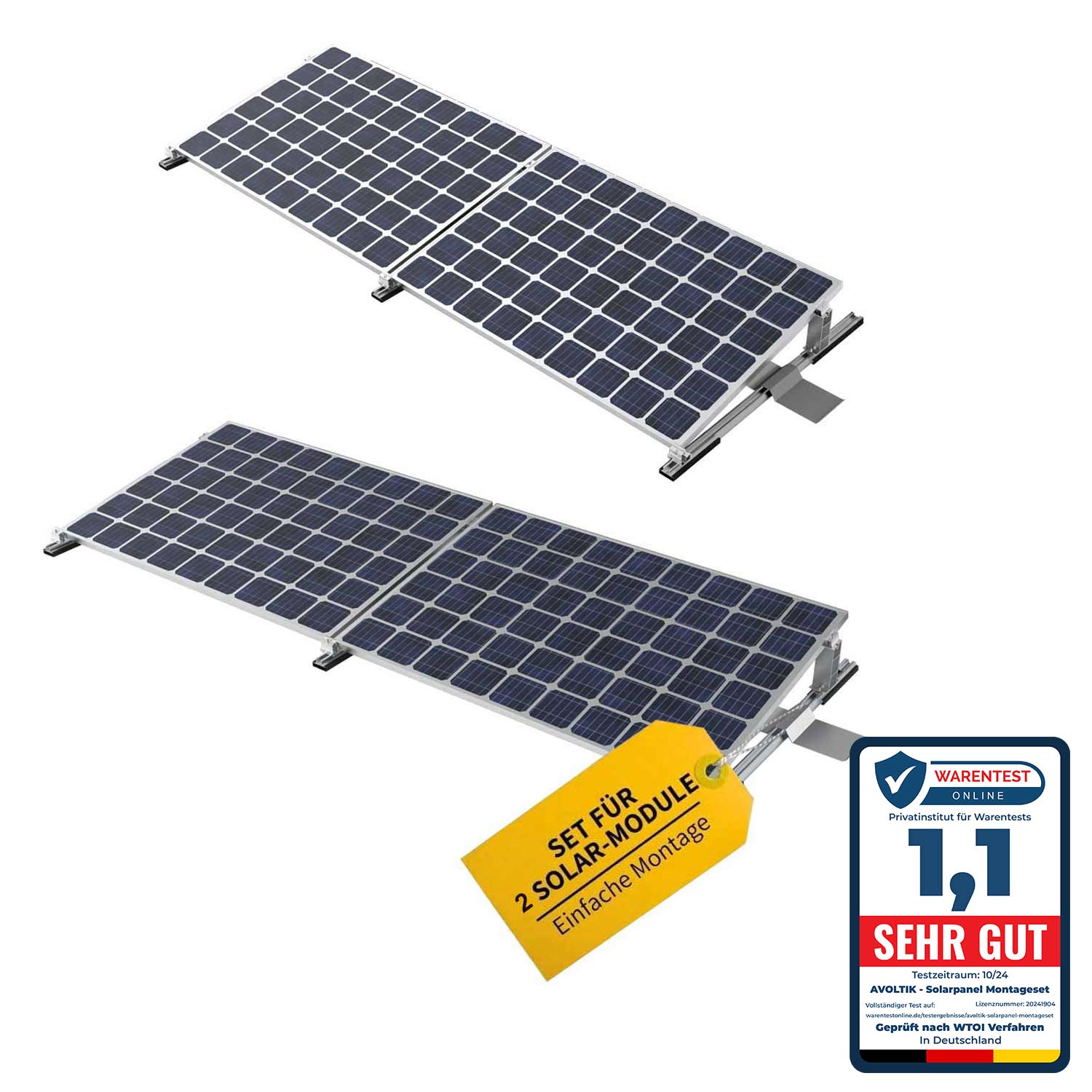Avoltik Solarpanel Ballast Halterung für 2 Solar Module I Für Solarmodule in flexibler Ausrichtung Produktbild
