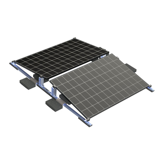 Avoltik Solarpanel Ballast Halterung für 2 Solar Module. Für Solarmodule 10⁰ Süden oder Ost-West. Produktbild.