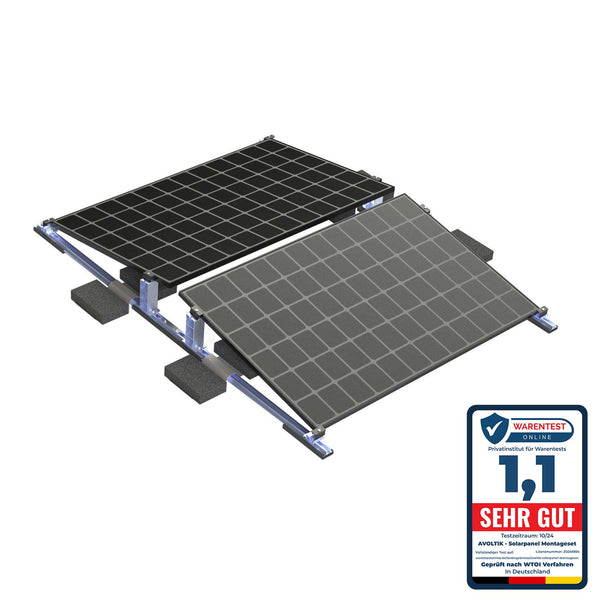 Avoltik Solarpanel Ballast Halterung für 2 Solar Module I Für Solarmodule 10⁰ Süden oder Ost-West