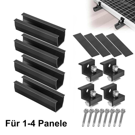 Avoltik Solarpanel Halterung Flachdach Montage-Set für 1 - 4 Solarmodule mit Endklemme von 30-35mm Produktbild