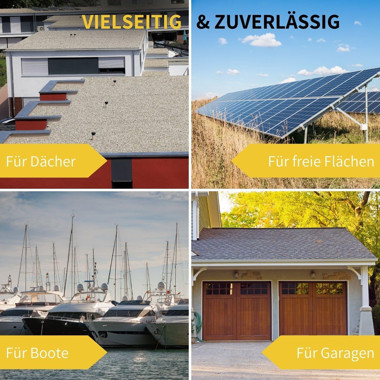 Avoltik Solarpanel Halterung für 4 Solar Module I Halterung für Solarmodule in flexibler Anwendungsbeispiele