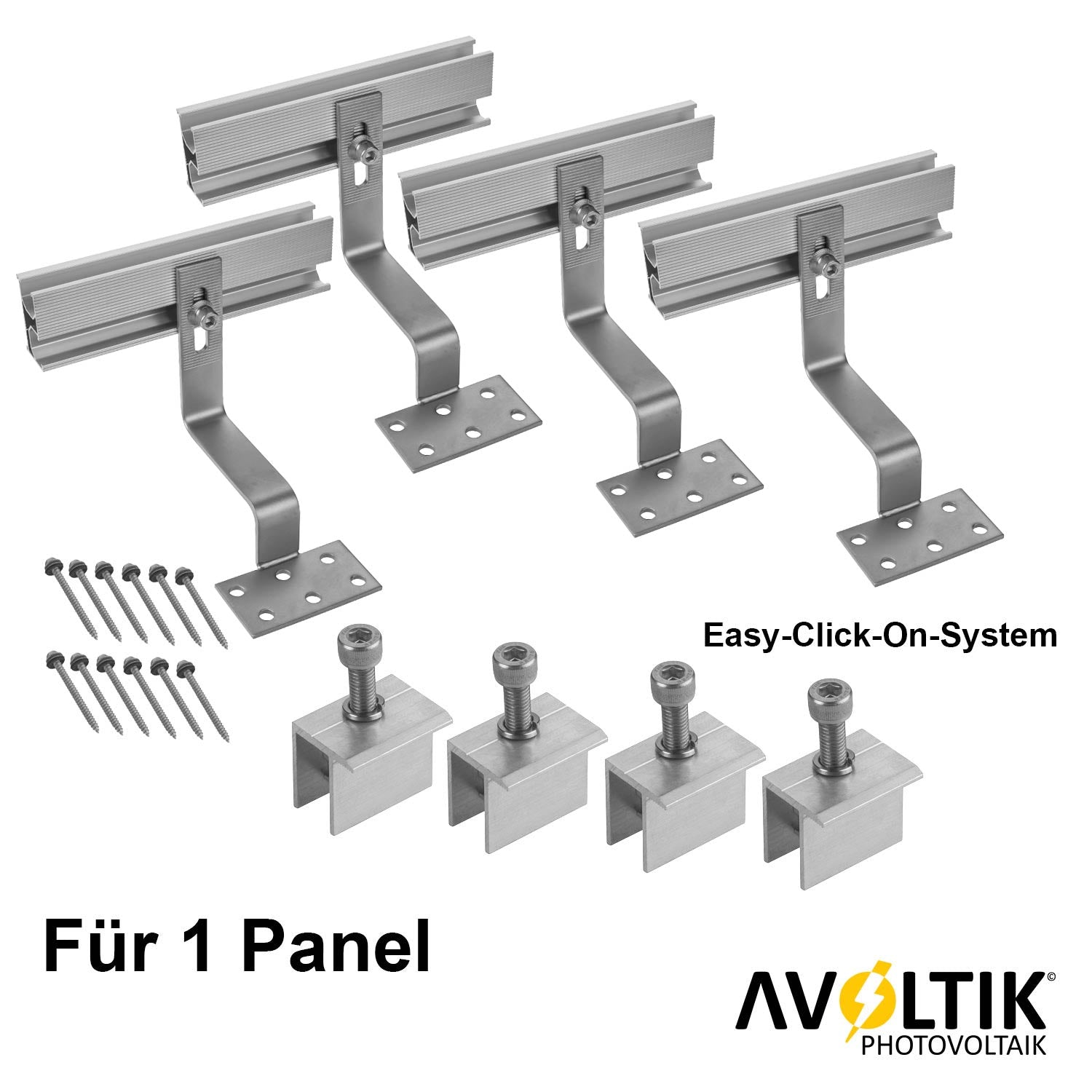 Avoltik Solarpanel Ziegeldach Befestigung Set für 1 Panel