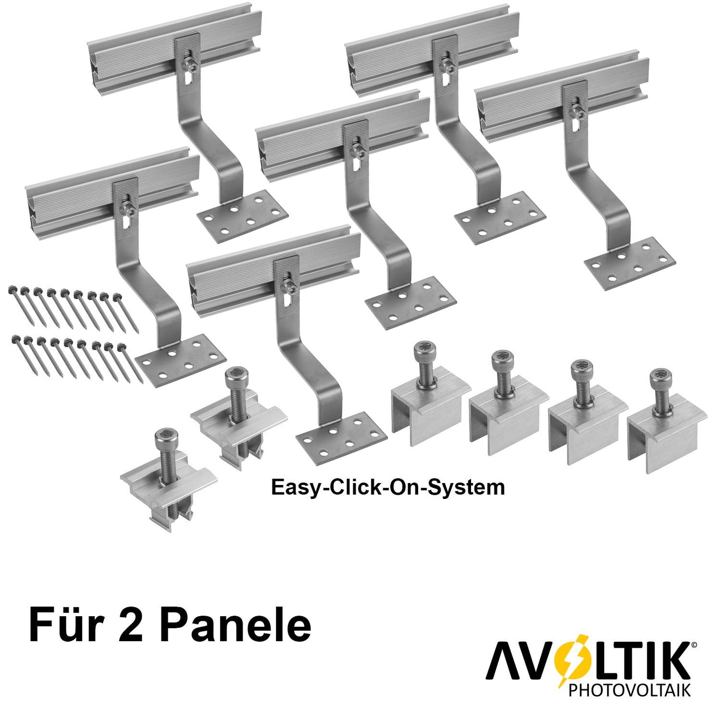 Avoltik Solarpanel Ziegeldach Befestigung Set für 2 Panele