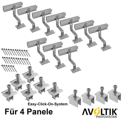 Avoltik Solarpanel Ziegeldach Befestigung Set für 4 Panele