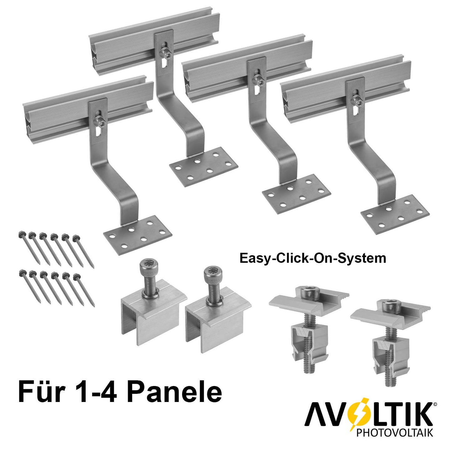 Avoltik Solarpanel Ziegeldach Befestigung für Paneele von 30-40mm für 1-4 Panele