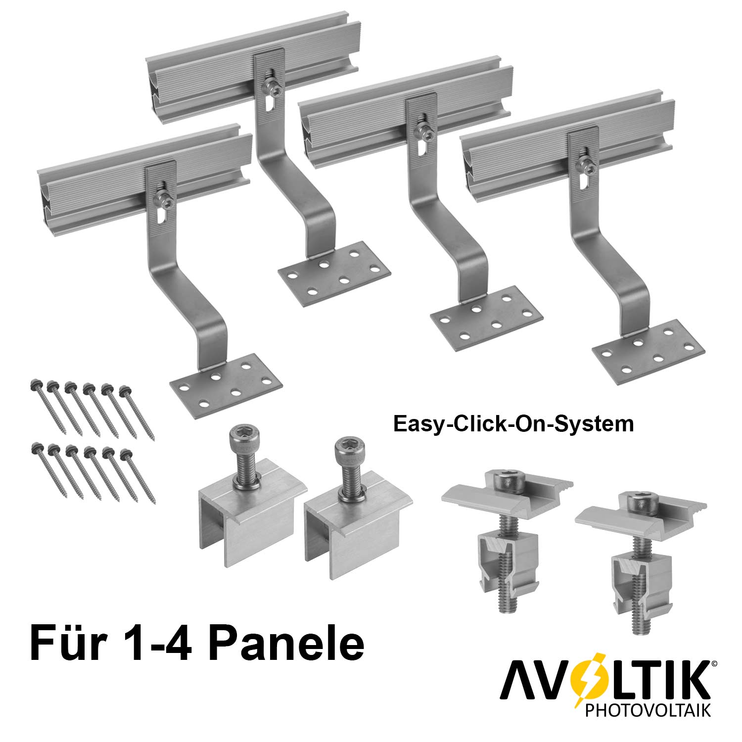 Avoltik Solarpanel Ziegeldach Befestigung für Paneele von 30-40mm für 1-4 Panele