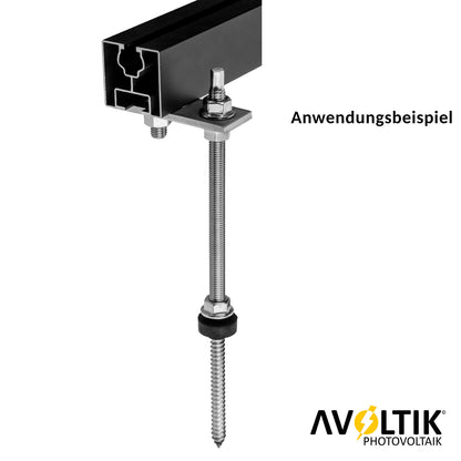 Avoltik Stockschraube M10 Edelstahl inkl. EPDM und Sperrzahnmutter Anwendungsbeispiel 250mm