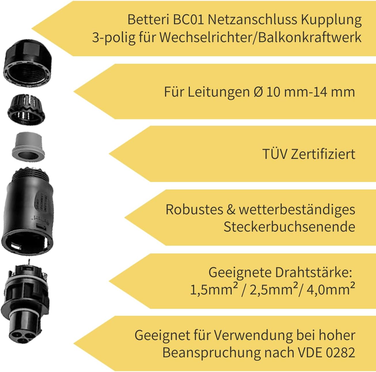 Betteri BC01 Stecker männlich Produktinformationen