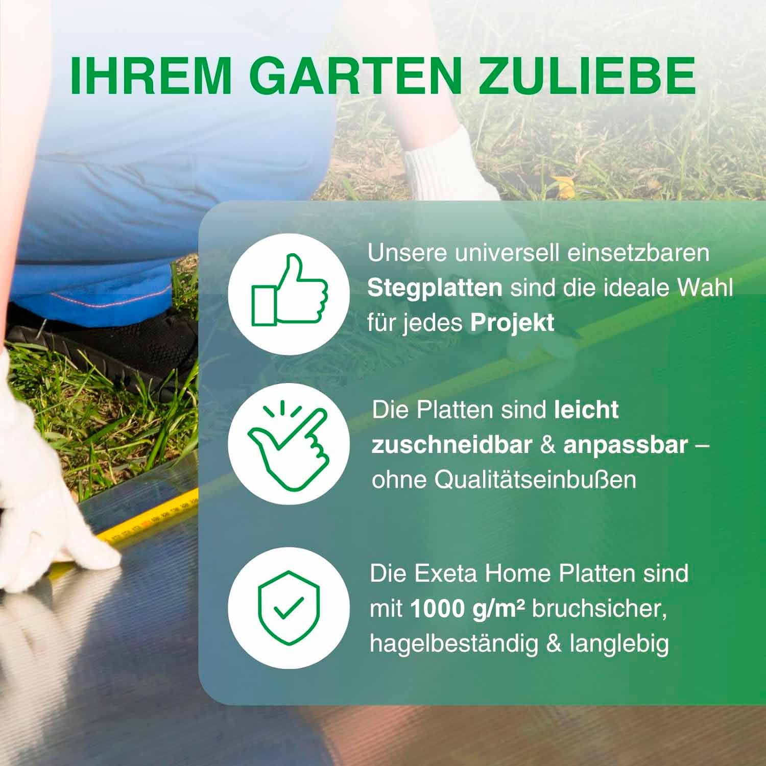Stegplatten aus Polycarbonat Doppelstegplatten Gewächshausplatten 6mm 1000g/m² 10 Stück 700X1500 mm: IHREM GARTEN ZULIEBE