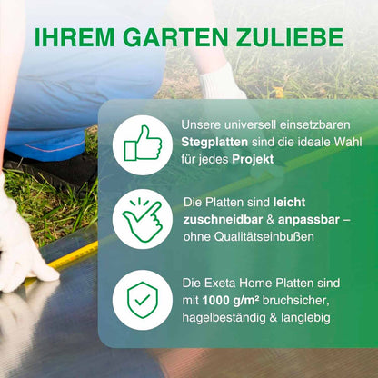 Stegplatten aus Polycarbonat Doppelstegplatten Gewächshausplatten 6mm 1000g/m² 10 Stück 700X1500 mm: IHREM GARTEN ZULIEBE