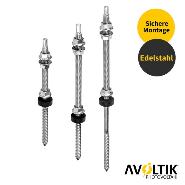 Avoltik Stockschraube M10 Edelstahl inkl. EPDM und Sperrzahnmutter