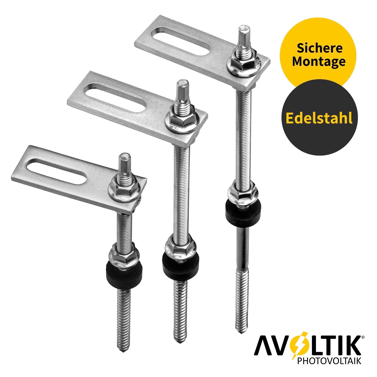 Stockschraube M10 Edelstahl inkl. EPDM und Sperrzahnmutter mit Adapterplatte.