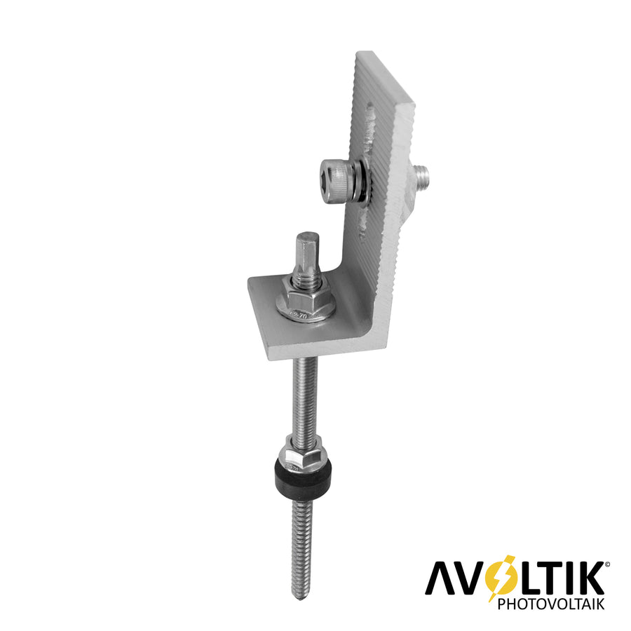 Avoltik Stockschraube M10 Edelstahl inkl. EPDM, Sperrzahnmutter + L-Halter + Nutenstein