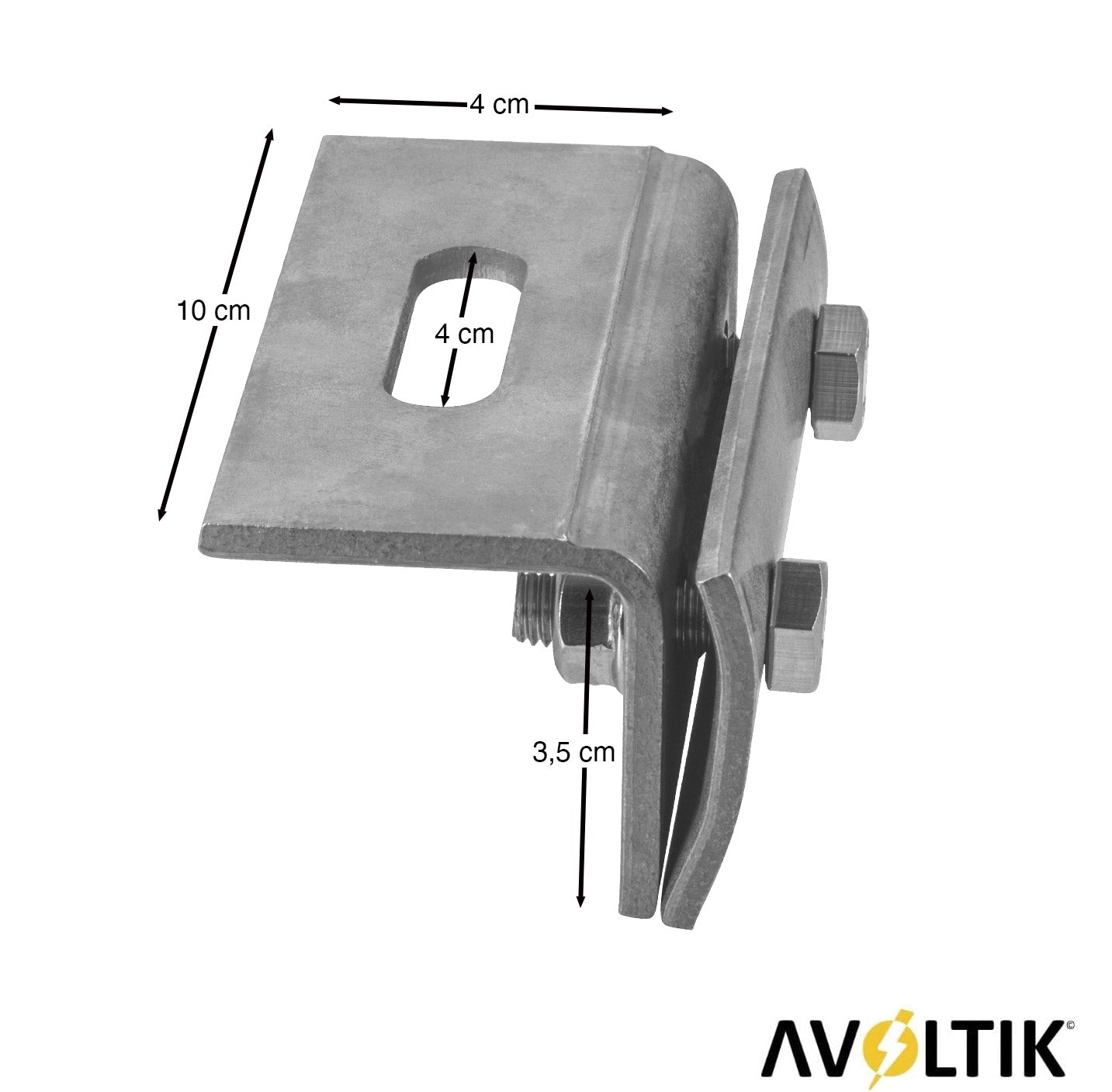 Avoltik Dachfalzklemme/ Edelstahl 1.4301 Abmessungen