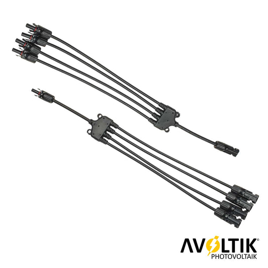 Avoltik 1 Paar MC4 vierfach Y-Kabel