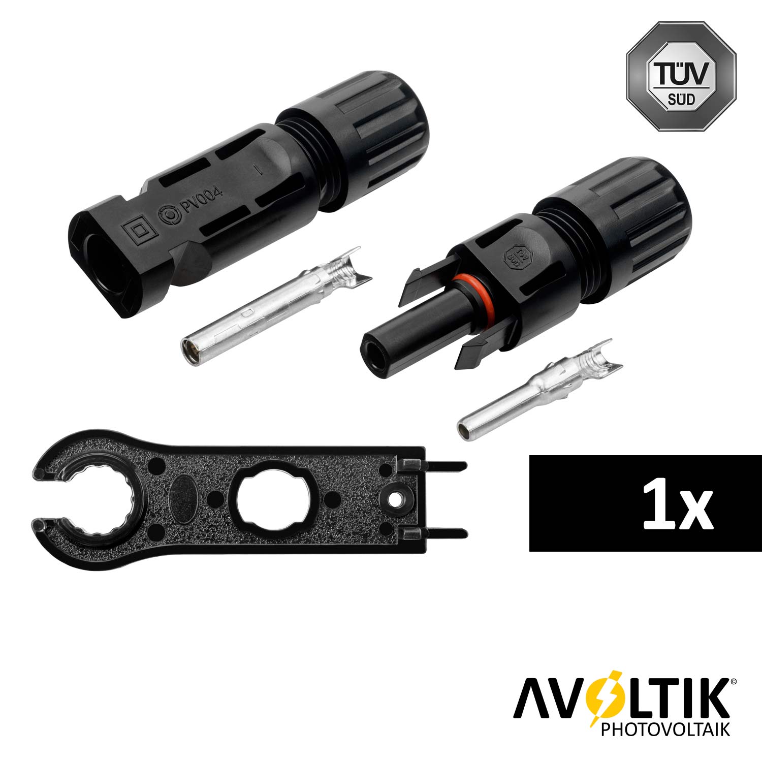 Avoltik MC4 Stecker ( Buchse + Stecker ) DC Steckverbinder für 2,5 – 6mm² 1 Paar