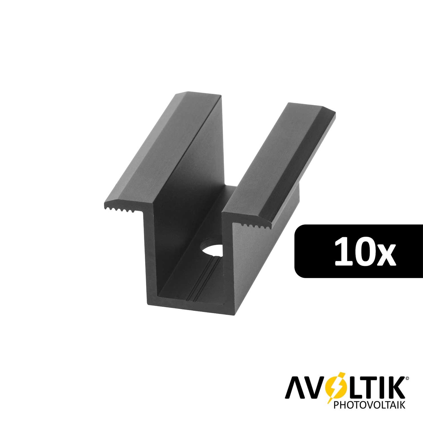 Avoltik Mittelklemme 25 - 40 mm in Schwarz 10 Stück