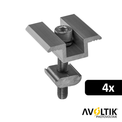 Avoltik Mittelklemme 35mm Silber 4 Stück