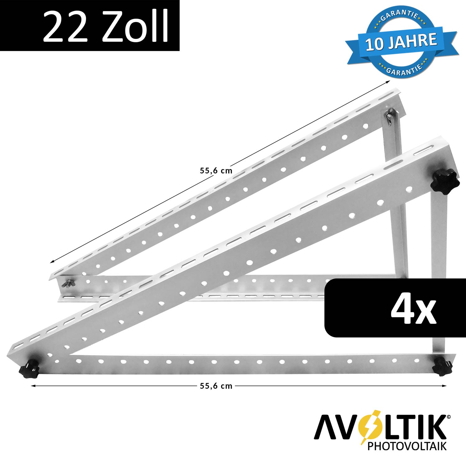 Avoltik Solarpanel-Aufsteller 22 Zoll 55,6 cm Silber 4 Sets