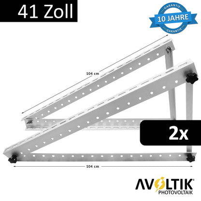 Avoltik Solarpanel-Aufsteller 41 Zoll 104 cm Silber 2 Stueck