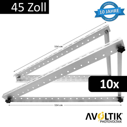 Avoltik Solarpanel-Aufsteller 45 Zoll 114 cm Silber 10 Stueck
