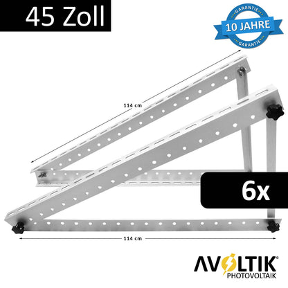 Avoltik Solarpanel-Aufsteller 45 Zoll 114 cm Silber 6 Stueck