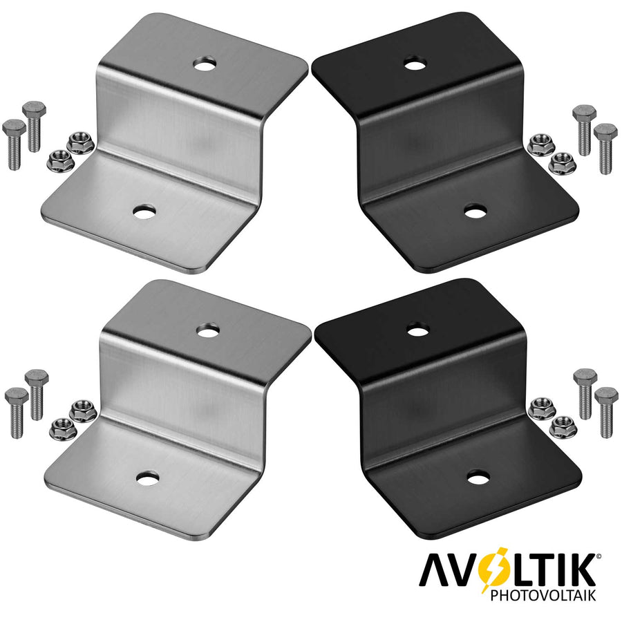 Avoltik Solarpanel Halterung Z-Winkel ( 4 Stück) in Silber oder Schwarz