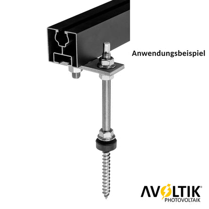 Avoltik Stockschraube M10 Edelstahl inkl. EPDM und Sperrzahnmutter Anwendungsbeispiel 200mm