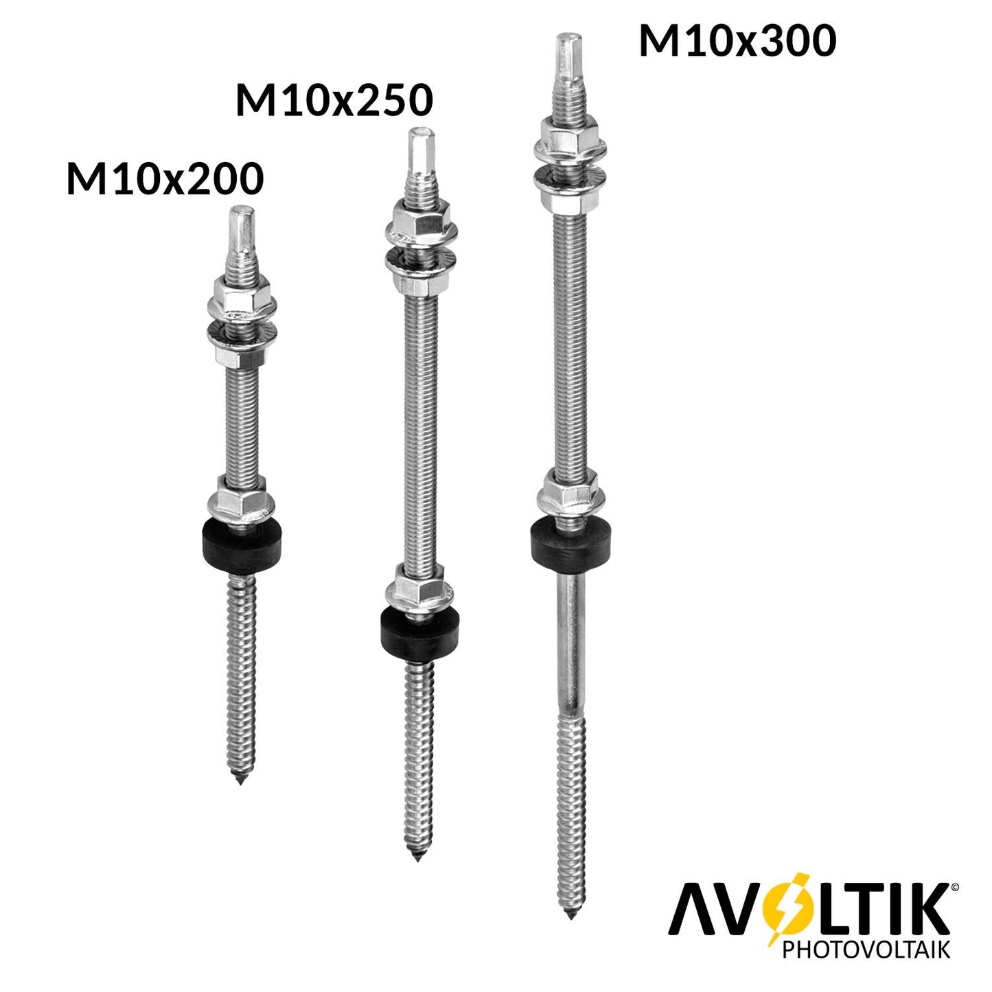 Stockschraube M10 Edelstahl inkl. EPDM und Sperrzahnmutter Details